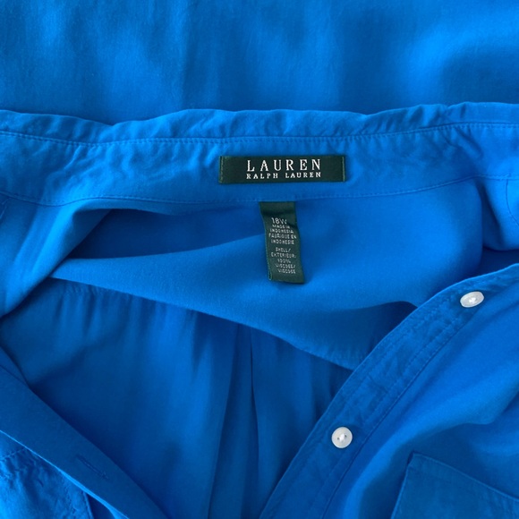 Lauren Ralph Lauren blue lightweight shirt dress Size 18W - Picture 6 of 16
